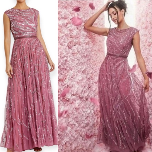 Mac Duggal • Cap Sleeve Boat Neck Gown - Picture 12 of 16